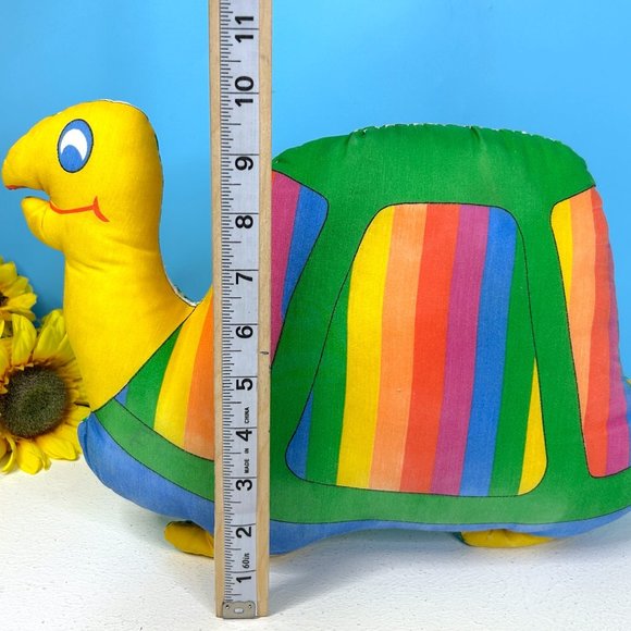 RARE Colorful Rainbow Turtle Cloth 15"x9" Plush Stuffed Animal Toy - Picture 5 of 6
